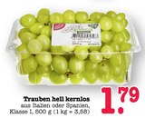 Trauben hell kernlos Angebote von Gut & Günstig bei E center Karlsruhe für 1,79 €