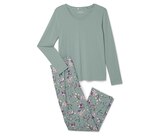 Pyjama-Set, jade mit floralem Alloverprint im Tchibo im Supermarkt Prospekt Pyjama-Set, jade mit floralem Alloverprint von im aktuellen Tchibo im Supermarkt Prospekt für 24,99 €