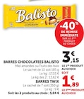 Barres Chocolatées - Balisto - Super U Barres Chocolatées - Balisto à 1,89 € dans le catalogue Super U