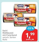 Müllbeutel mit Fixierband von Swirl für 1,99 € bei budni im Angebot Müllbeutel mit Fixierband von Swirl im aktuellen budni Prospekt