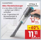 Akku-Handstaubsauger im Angebot bei Netto Marken-Discount in Erkrath Akku-Handstaubsauger Angebote von CLEANMAXX bei Netto Marken-Discount Erkrath für 11,11 €