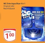 Aqua Blue 4 in 1 Original im Angebot bei GLOBUS in Bochum Aqua Blue 4 in 1 Original Angebote von WC Ente bei GLOBUS Bochum für 1,00 €