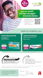 mea - meine apotheke Apotheken Prospekt der aktuellen Woche mit 4 Seiten, gültig von 01.06.2026 bis 30.06.2026, in Regensburg und Umgebung Aktueller mea - meine apotheke Apotheken Prospekt in Regensburg und Umgebung, "Unsere Juni-Angebote" mit 4 Seiten, 01.06.2026 - 30.06.2026