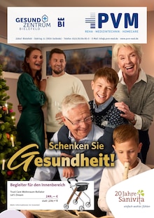 Aktueller PVM GmbH Patienten Versorgung Management Bielefeld Prospekt "Schenken Sie Gesundheit!" mit 6 Seiten