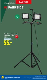 Promotion Projecteur dans le prospectus Lidl, valable du 11/09/2025 au 17/09/2025 Promo Projecteur dans le catalogue Lidl du moment à la page 40