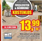 Klick-Laminat rustic oak beige bei wohnen & sparen Wiegand im Prospekt "" für 13,99 €