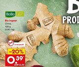Bio Ingwer im Angebot bei Netto Marken-Discount in Schwerte Bio Ingwer Angebote von BioBio bei Netto Marken-Discount Schwerte für 0,39 €