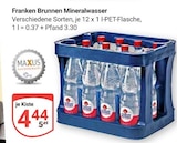 Mineralwasser im Angebot bei GLOBUS in Amberg Mineralwasser Angebote von Franken Brunnen bei GLOBUS Amberg für 4,44 €