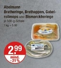 Bratheringe, Brathappen, Gabelrollmops oder Bismarckheringe von Abelmann im aktuellen V-Markt Prospekt für 2,99 €