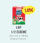 Lait 1/2 Écrémé - NATURALIA à 1,05 € dans le catalogue Naturalia