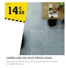 Promo Carrelage sol nice grigio 45x45 à 14,99 € dans le catalogue Tout Faire à Lisbourg