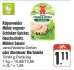 Veganer Schinken Spicker, Hauchschnitt, Mühlen Salami verschiedene Sorten oder Abenteuer Mortadella Angebote von Rügenwalder Mühle bei nah und gut Bamberg für 1,11 €