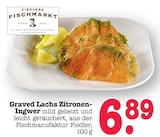 Graved Lachs Zitronen-Ingwer Angebote von Fiedlers Fischmarkt bei E center Frankfurt für 6,89 €