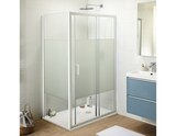 Porte de douche coulissante 2 volets "Onega" l. 120 cm en verre aspect dépoli - Cooke and Lewis en promo chez Brico Dépôt Lille à 169,00 €