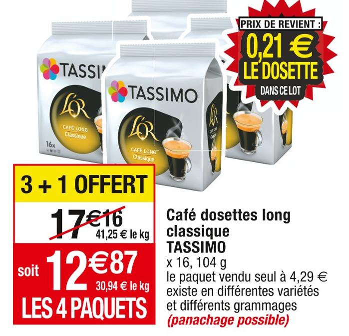 Promo DOSETTES CAFÉ LONG CLASSIQUE TASSIMO chez Leader Price