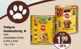 Hundenahrung Angebote von Pedigree bei V-Markt München für 1,99 €