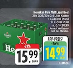 Pure Malt Lager Beer Angebote von Heineken bei EDEKA Mosbach für 14,99 €