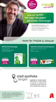 mea - meine apotheke Prospekt der Woche "Unsere November-Angebote" Seite 1, 01.11.2025 bis 30.11.2025 für Tengen Aktueller mea - meine apotheke Prospekt "Unsere November-Angebote" Seite 1 von 4 Seiten für Tengen