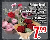 Floristen-Strauss oder Ranunkel-Strauss "Cloony" oder 3er Red Naomi von Floristen-Strauss oder Ranunkel-Strauss "Cloony" oder 3er Red Naomi im aktuellen EDEKA Prospekt für 7,99 €