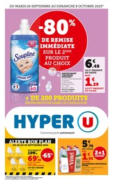 Catalogue Hyper U avec 40 pages de promos Prospectus Hyper U, "Hyper U", pages, 26/09/2023 - 08/10/2023