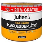 Sous-couche(d) plaques de plâtre murs et plafonds pièces sèches Julien mat blanc 10 L + 20% gratuit - Julien - Castorama à Vitry-sur-Seine Sous-couche(d) plaques de plâtre murs et plafonds pièces sèches Julien mat blanc 10 L + 20% gratuit - Julien en promo chez Castorama Vitry-sur-Seine à 72,90 €