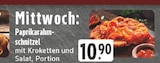 Paprikarahmschnitzel mit Kroketten und Salat Angebote bei E center Recklinghausen für 10,90 €