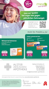 Aktueller mea - meine apotheke Prospekt (Hamburg, 4 Seiten zum blättern mea - meine apotheke Prospekt Unsere Juli-Angebote mit 4 Seiten