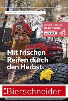 Aktueller Volkswagen Prospekt "Mit frischen Reifen durch den Herbst" Seite 1 von 1 Seite für Mühlhausen