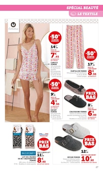 Promotion Chaussures Femme dans le prospectus Hyper U, valable du 02/09/2025 au 14/09/2025 Promo Chaussures Femme dans le catalogue Hyper U du moment à la page 27