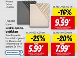 Perkal-Spannbettlaken Angebote von LIVARNO home bei Lidl Schwäbisch Hall für 5,99 €