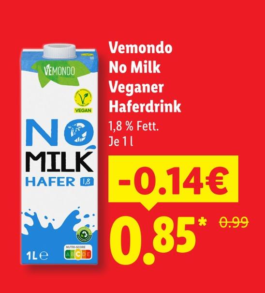 No Milk Veganer Haferdrink