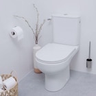Pack WC à poser sans bride avec abattant déclipsable et frein de chute, sortie horizontale, blanc, effet Vortex, GoodHome Cavally - GoodHome en promo à 99,00 € chez Castorama Pack WC à poser sans bride avec abattant déclipsable et frein de chute, sortie horizontale, blanc, effet Vortex, GoodHome Cavally - GoodHome dans le catalogue Castorama