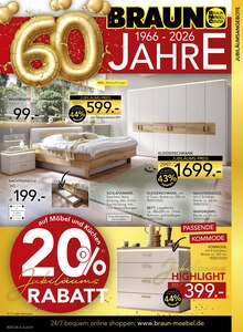 Bett im BRAUN Möbel-Center Prospekt "60 JAHRE BRAUN MÖBEL-CENTER" mit 18 Seiten (Freiburg (Breisgau))
