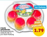 6 bunte gekochte Eier für 1,79 € bei Penny-Markt im Angebot 6 bunte gekochte Eier im aktuellen Penny-Markt Prospekt