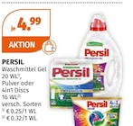 Waschmittel Gel 20 WL, Pulver oder 4in1 Discs 16 WL Angebote von PERSIL bei Müller Rüsselsheim für 4,99 €