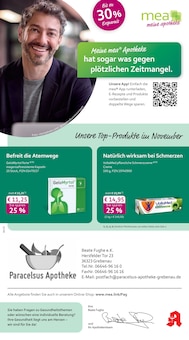 Aktueller mea - meine apotheke Prospekt "Unsere November-Angebote" Seite 1 von 4 Seiten für Grebenau