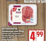 Hamburger vom Rind von GUT&GÜNSTIG für 4,99 € bei EDEKA im Angebot Hamburger vom Rind von GUT&GÜNSTIG im aktuellen EDEKA Prospekt