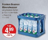 Mineralwasser im V-Markt Prospekt Mineralwasser von Franken Brunnen im aktuellen V-Markt Prospekt für 4,99 €