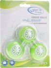 (1)Boules désodorisantes pour frigo - Ultra Fresh - Carrefour à Oignies (1)Boules désodorisantes pour frigo - Ultra Fresh en promo chez Carrefour Oignies à 2,00 €