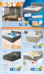 Boxspringbett im Möbel Inhofer Prospekt "Wohntrends zum Mitnehmen" auf Seite 7
