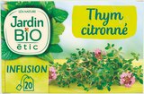 Infusion Bio Thym Citronné - JARDIN BIO ÉTIC en promo chez Intermarché Super Infusion Bio Thym Citronné - JARDIN BIO ÉTIC dans le catalogue Intermarché Super