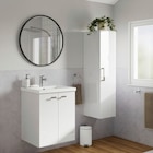 Meuble sous-vasque suspendu blanc 50cm en promo chez Brico Dépôt Meuble sous-vasque suspendu blanc 50cm dans le catalogue Brico Dépôt
