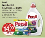 Persil im V-Markt Prospekt Gel, Pulver oder DISCS von Persil im aktuellen V-Markt Prospekt für 14,99 €