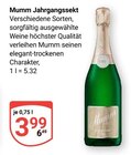 Jahrgangssekt im Angebot bei GLOBUS in Brühl Jahrgangssekt Angebote von Mumm bei GLOBUS Brühl für 3,99 €