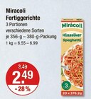 Fertiggerichte von Miracoli im aktuellen V-Markt Prospekt für 2,49 €