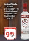 Vodka Angebote von Smirnoff bei GLOBUS Pirmasens für 9,99 €