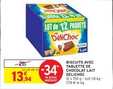 Biscuits avec tablette de chocolat lait - Délichoc - Intermarché à Gap Biscuits avec tablette de chocolat lait - Délichoc en promo chez Intermarché Gap à 13,94 €