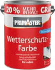 Wetterschutzfarbe im Angebot bei Globus-Baumarkt in Ettlingen Wetterschutzfarbe Angebote von Primaster bei Globus-Baumarkt Ettlingen für 29,99 €