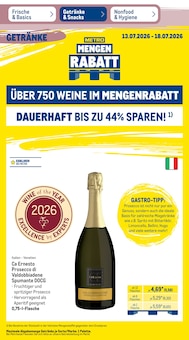 Prosecco im METRO Prospekt "Wochenangebote + Gewinnspiel" mit 51 Seiten (Frankfurt (Main))