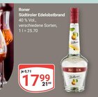 Südtiroler Edelobstbrand im Angebot bei GLOBUS in Braunschweig Südtiroler Edelobstbrand Angebote von Roner bei GLOBUS Braunschweig für 17,99 €
